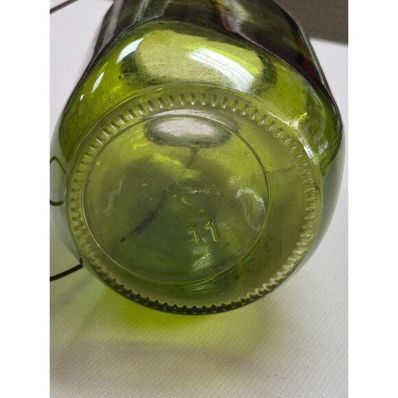 Vintage Green Glass Jar With Wire Handle - Picture 4 of 7